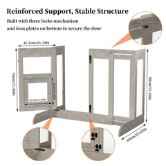 Tempered Glass Dog Gate Adjustable Length From 77 to 100cm Pet Door Gate Barrier Fence Panels