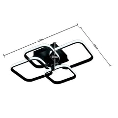 KOMORE Contemporary LED Energy-efficient Semi Flush Ceiling Light,  White / Stepless Dimming