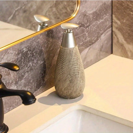 Creative Retro Style Ceramic Push-Type Soap Dispenser With Pump,  Hand Soap Bottle, Suitable For Bathrooms Kitchens And Toilets