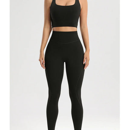 Women's Gym Two Piece Set Yoga Bra Underwear Tight Training Pants Bottom Pants Fitness Clothing Fitness Pants Set Exercise Set