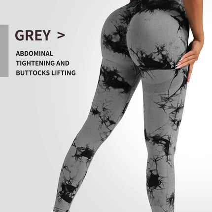 New Tie Dye Yoga Pants Sport Leggings Women Seamless High Waist Push Up Woman Tights Fitness Workout Leggins Gym Clothing