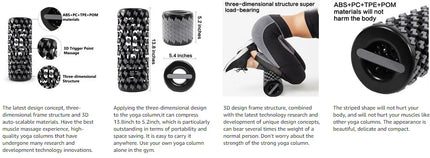 Folding Yoga Column Adjustable Pilates Foam Roller Portable Fitness Equipment Leg Back Muscle Massage and Relaxation