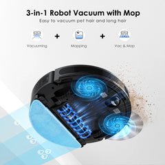 Lubluelu SL60 Plus Robot Vacuum Self Emptying, Hands-free Up To 60 Days, 4000pa Robot Vacuum And Mop Combo 3 In 1 Robotic Vacuum