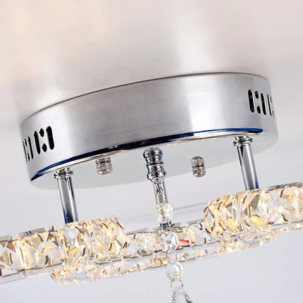 Modern K9 Crystal Led Rings Ceiling Lamp Chandelier Pendant Light Dimmable Luminaire Bedroom Living Dining Room Decor Fixture
