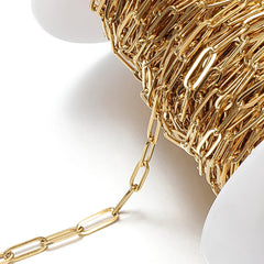 No Fade 2Meters Stainless Steel Chains for Jewelry Making DIY Necklace Bracelet Accessories Gold Chain Lips Beads Beaded Chain