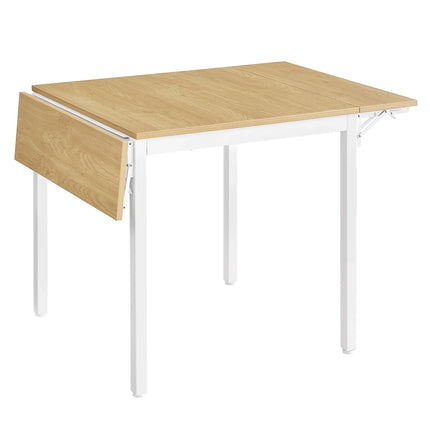 VASAGLE Folding Dining Table, Drop Leaf Extendable, for Small Spaces, Seats 2-4 People, Industrial, 78 x 120 x 76.2 cm