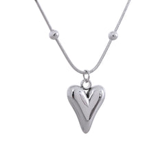 Yhpup Temperament Heart Pendant Chain Necklace for Women Stainless Steel Stylish Choker 18 K Jewelry Waterproof Party Gift