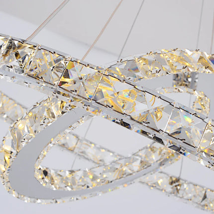 Luxury Rings Led Crystal Chandelier Mordern Pendant Light Living Dining Room Decor Fixture Suspension Luminaire Hanging Lustr