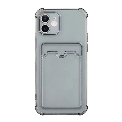 Luxury Card Bag Wallet Clear Protective Case For iphone 11 12 13 14 15 Pro X XR XS Max 7 8 SE Shockproof Transparent Cover Cases