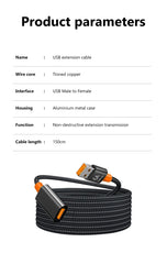 6A USB 3.0/2.0 USB Extension Cable for Smart Laptop PC TV Xbox One SSD USB Extension Cable Extender Cord Mini Fast Speed Cable