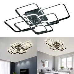 KOMORE Contemporary LED Energy-efficient Semi Flush Ceiling Light,  White / Stepless Dimming