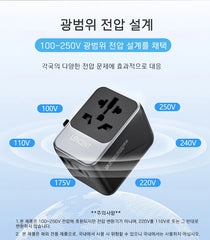 LENCENT Universal Travel Adapter with 3 USB Ports 1Type-C PD Charging All-in-one Travel Adapter EU/UK/USA/AUS Plug for Travel