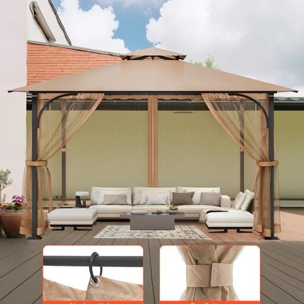 VEVOR Gazebo Netting Replacement Outdoor Garden Gazebo Ne 4-Panel Sidewall Mesh Gazebo Curtain with Double Zipper for Garden