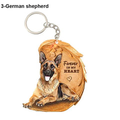 Dog Memorial Keychain - Forever In My Heart Angel Pendant Pet Jewelry Gift