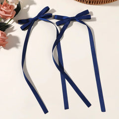 2pcs 2024 New Cute Ribbon Bow Headband Long Tassel Hair Clip Women's Hair Accessories Girls Party Headwear Side Clips Wholesale
