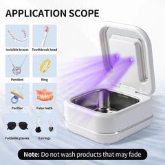 Household Ultrasonic Cleaner Ultrasound Jewelry Cleaner UV Light Sterilization Ultrasonic Dentures Retainer Washing Machine