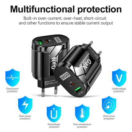 GaN 65W PD USB Type C Charger Mobile Phone Quick Charge Type C Wall Charger For iPhone Xiaomi Samsung Huawei EU/US Plug Charger