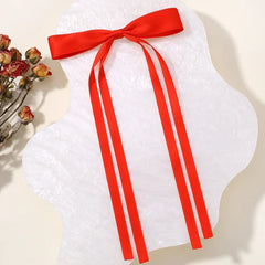 2pcs 2024 New Cute Ribbon Bow Headband Long Tassel Hair Clip Women's Hair Accessories Girls Party Headwear Side Clips Wholesale