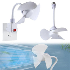 Modern LED Ceiling Fan E27 Base/USB Chandelier Ceiling Fan Hose Extender Light Bulb Fan with Socket for Bedroom Living Room