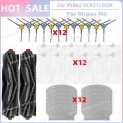 Fit For Midea VCR21LDSW / Midea M6 / Eureka NER600 Robot Vacuum Parts Main Roller Side Brush Hepa Filter Mop Cloth Accessories