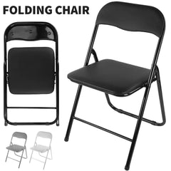 1pc Folding chair Dining Room Chair Office Household Backrest Chairs PU Leather backrest chair Portable Outdoor Chair Camping