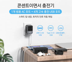 LENCENT Universal Travel Adapter with 3 USB Ports 1Type-C PD Charging All-in-one Travel Adapter EU/UK/USA/AUS Plug for Travel