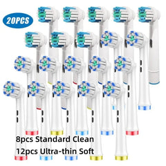 16/20PCS Brush Head nozzles for Oral B Electric Toothbrush Replacement Head Refill Sensitive Floss Cross Action for Oralb