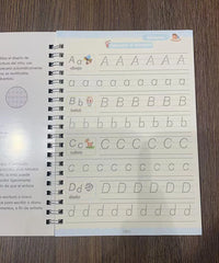 Magic Writing Book in Portuguese Calligraphy Notebook Montessori Kids Reusable Educational Calligraphic Letter Practice Toy
