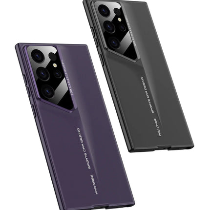 Ultrathin Blade Mecha Hard PC Matte Phone Case For Samsung Galaxy S24 S23 S22 Ultra Lens Protection Frosted Shockproof Cover