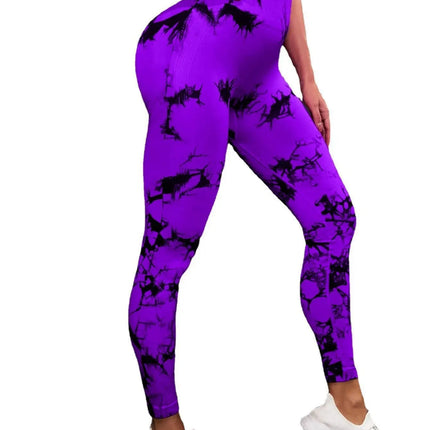 New Tie Dye Yoga Pants Sport Leggings Women Seamless High Waist Push Up Woman Tights Fitness Workout Leggins Gym Clothing