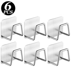 1-6pcs Kitchen Stainless Steel Sink Sponges Holder Self Adhesive Drain Drying Rack Shelf Household Wall Hooks Storage Organizer