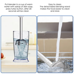 BioloMix 1000W 4-in-1 Immersion Hand Stick Blender Mixer Vegetable Meat Grinder 500ml Chopper Whisk 600ml Smoothie Cup