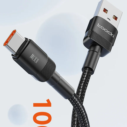 Toocki USB Type C Cable 100W Fast Charging 6A Type C Cable for Xiaomi Huawei P30 P40 Samsung POCO Realme Oneplus Data Wire