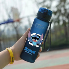 Lilo & Stitch 560ML Water Cup Children Portable Plastic Cartoon Figures Kawai Stitch Outdoor Large Capacity Sports Water Bottle