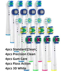 16/20PCS Brush Head nozzles for Oral B Electric Toothbrush Replacement Head Refill Sensitive Floss Cross Action for Oralb