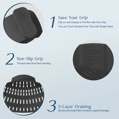 1pc, Strainer, Silicone Pot Strainer, Adjustable Silicone Clip On Strainer For Pots Pans And Bowls, Kitchen Pot Strainer