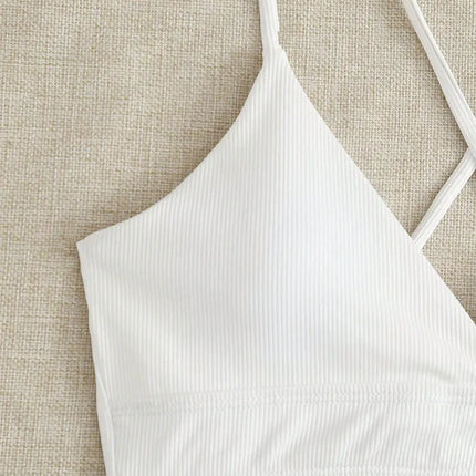 Cikini-V-Neck Split Bikini Set for Women, Sexy Swimsuit, Lace Up, Triangular Bikinis, Solid Color, Beach Swimwear, Bathing Suit