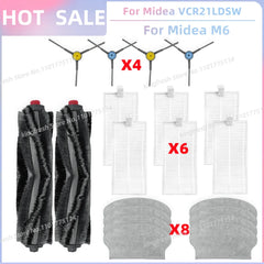 Fit For Midea VCR21LDSW / Midea M6 / Eureka NER600 Robot Vacuum Parts Main Roller Side Brush Hepa Filter Mop Cloth Accessories