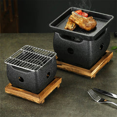 Aluminum alloy tea cooker Small oven Korean style cast iron barbecue dish portable grill korean bbq Japanese charcoal grill