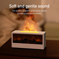Fireplace Air Humidifier Dynamic Flame Essential Oil Diffuser 150ml Aromatherapy Diffuser with Timer Cool Mist Humidifier
