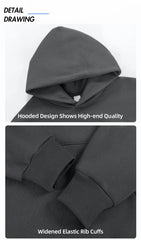 16.9oz 480gsm Heavy Weight Cotton Plus Velvet Hooded Sweater Men Thickened Tight Polar Fleece Pullover Hoodie Women Sweatshirt