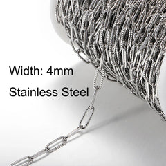 1meter Stainless Steel Necklace Chain for Jewelry Making DIY 1:3 NK Rolo Cable Link Curb Chains Thick Chain Bracelet Accessories