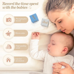 Baby Wooden Milestone Blocks 0-12 Months Newborn Birth Grow up High Quality Commemorate Props Infant Photography Accessoriees