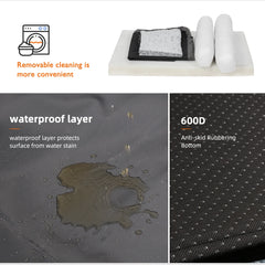 BigngoPaw Heavy Duty Dog Bed for Large Medium Super Soft L-shape Pet Calming Bed Chaise Sofa Kennel Mat w/ Removable Plush Cover