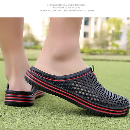 YRZL Men Summer Shoes Sandals Men's Holes Sandals Hollow Breathable Flip Flops Clogs Shoes Fashion Beach Slippers Big Size 45