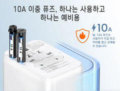 LENCENT Universal Travel Adapter with 3 USB Ports 1Type-C PD Charging All-in-one Travel Adapter EU/UK/USA/AUS Plug for Travel