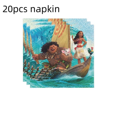 Disney Moana Birthday Party Decorations Supplie Moana Celebration Party Balloons Disposable Tableware Cup Plate Baby Shower Toys