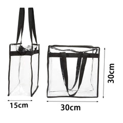 2Pcs Transparent Totes Large Capacity Clear Tote Bags with Zipper Flexible Multipurpose PVC for Swim Storage Shopping Waterproof