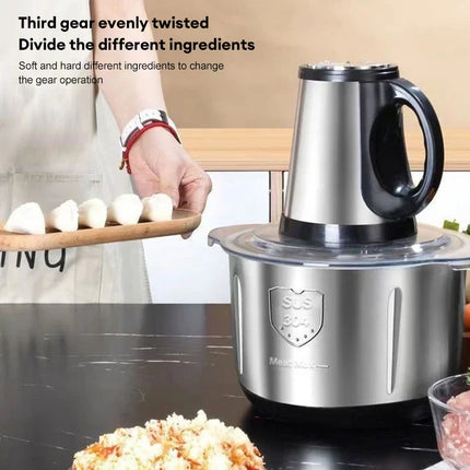 Electric Meat Mincer Grinder Stainless Steel Chopper 5L Food Processor Garlic Mud Maker Blender Large Capacity Kitchen Utensils