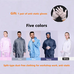 Isolation Split Type Work ClothesUnisex Reusable Anti-Static Safety Clothing With Pockets Dust-Proof Clean Paint Materials